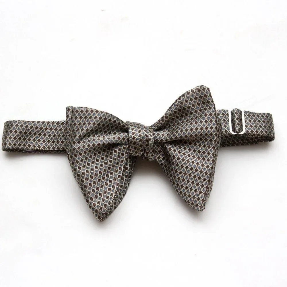 Men's Self‎ tied Bow Tie Big Butterfly Bow tie SR597 Small Ornament Brown Blue